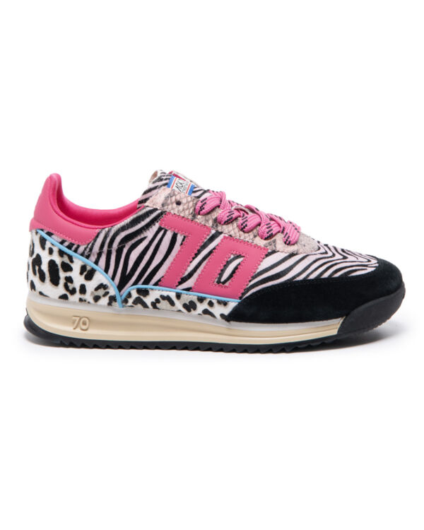JOGGER ZEBRA MIX BLACK SUEDE FUXIA 70