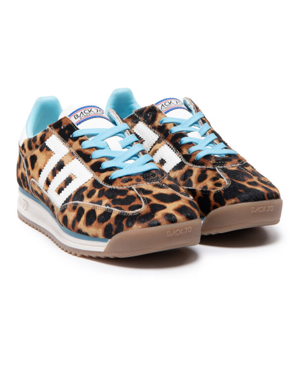 JOGGER TAN LEOPARD TURQUOISE LACES MILK 70