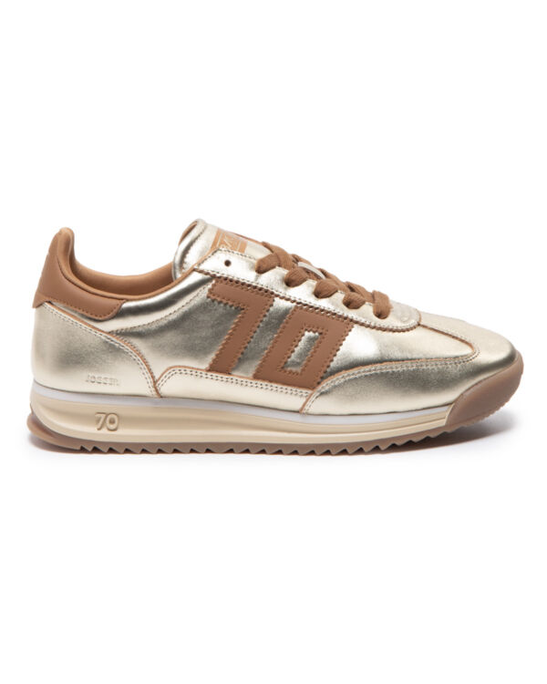 JOGGER METALLIC GOLD LEATHER SPONGE TAN 70