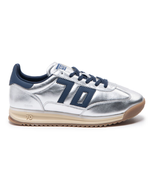 JOGGER METALLIC SILVER LEATHER SPONGE NAVY 70