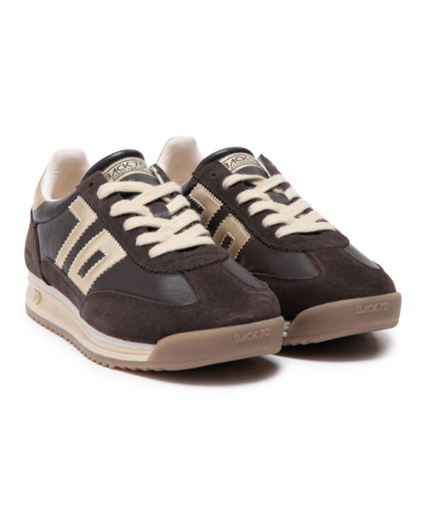 JOGGER COFFEE LEATHER SPONGE COFFEE SUEDE GOLDEN 70