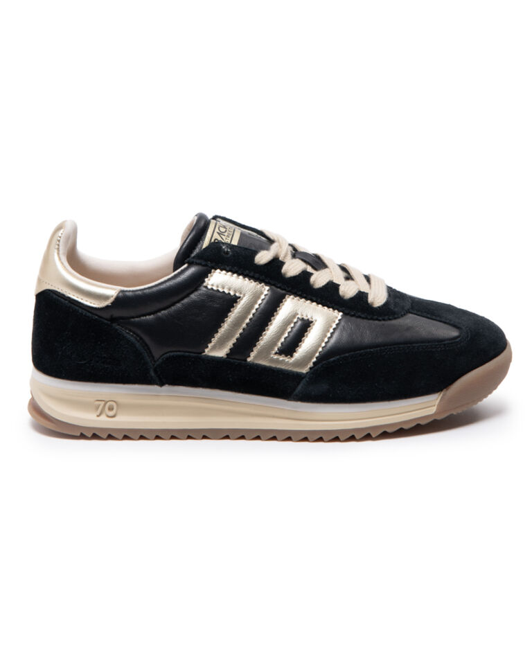 JOGGER BLACK LEATHER SPONGE BLACK SUEDE GOLDEN 70
