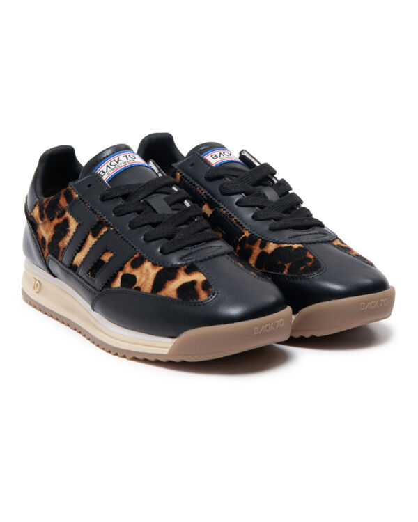 JOGGER BLACK LEOPARD LEATHER BLACK 70