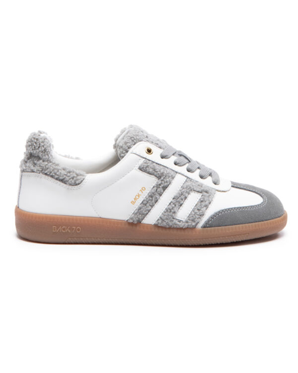 CLOUD WHITE LEATHER GREY FUR