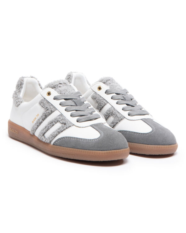 CLOUD WHITE LEATHER GREY FUR